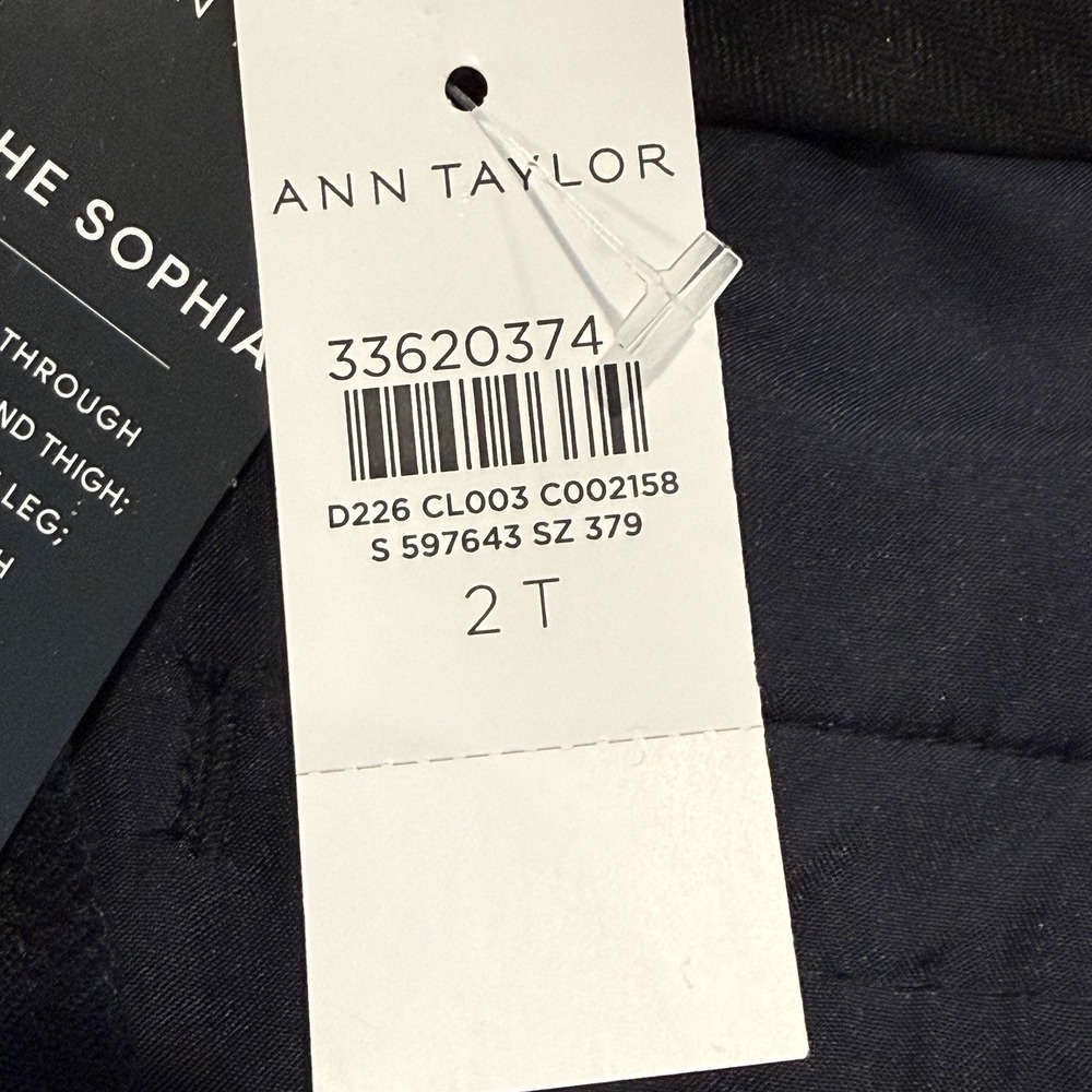Ann Taylor NWT Sophia Straight Leg Dress Pants Navy Sz 2 Tall - Picture 4 of 10